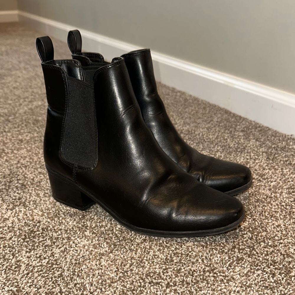 Black Leather Ankle Boots